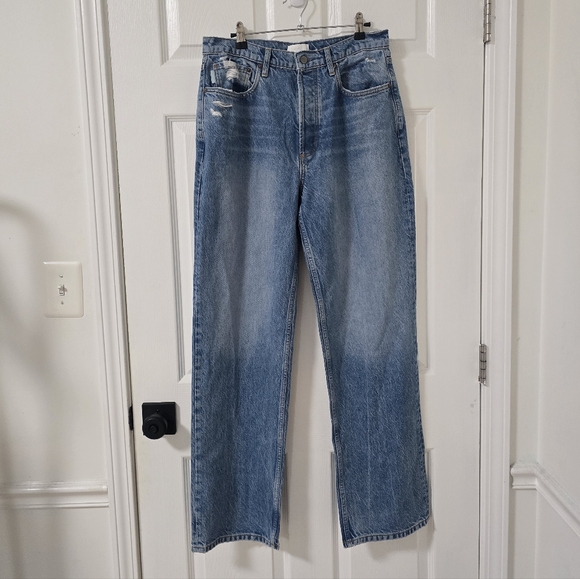Boyish The Ziggy High Rise Relaxed Straight Leg Jeans In Silverado Size 28 - Picture 4 of 12
